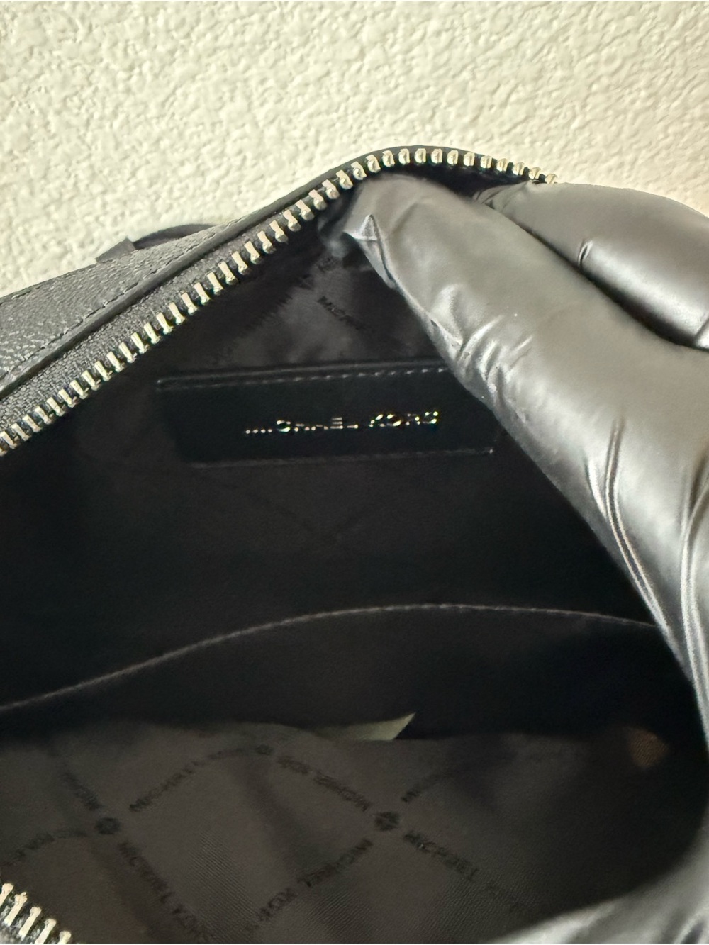 Michael Kors White Logo Crossbody with Black Trim and Silver Accent - Picture 6 of 9